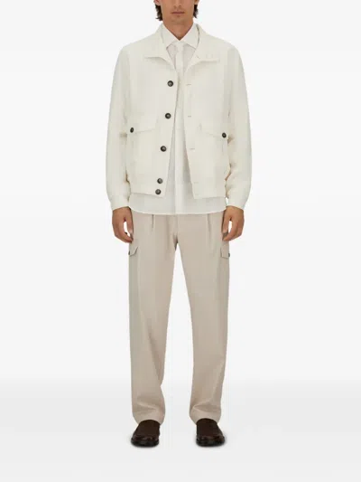 Herno Long Sleeved Button-fastened Shirt In White