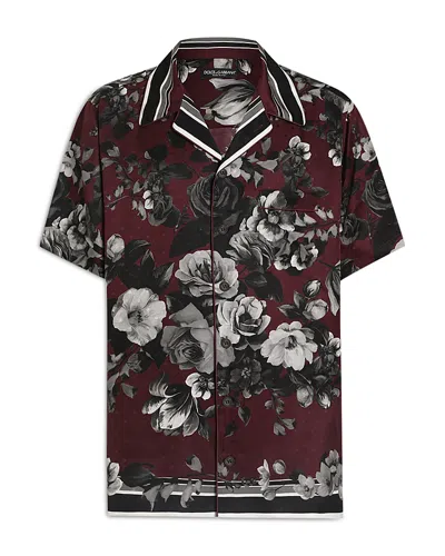 Dolce & Gabbana Bouquet Fiori Short Sleeve Notched Collar Shirt In Multi