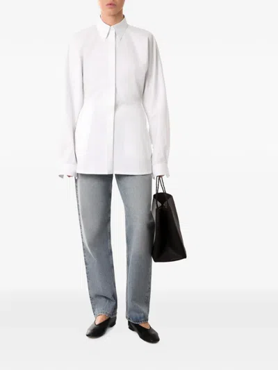 Situationist Open-back Shirt In White