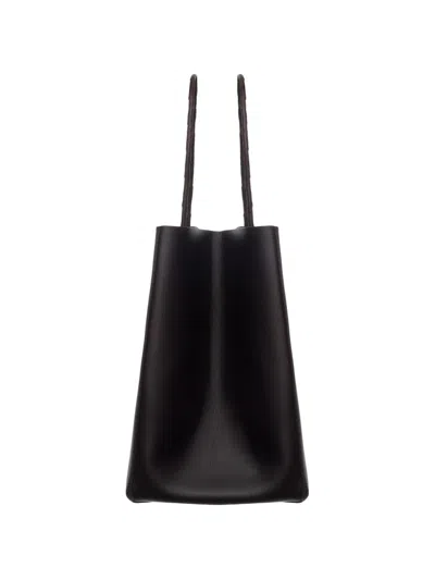 Situationist Braided-handle Tote Bag In Black