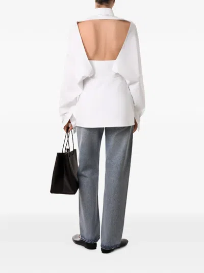 Situationist Open-back Shirt In White