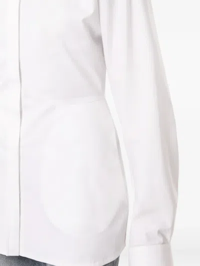 Situationist Open-back Shirt In White