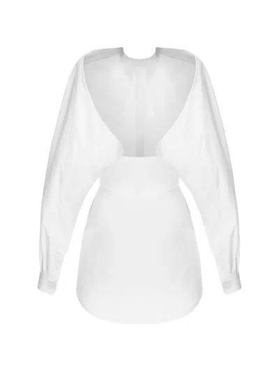 Situationist Open-back Shirt In White