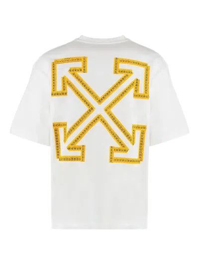 Off-white Graphic Print Crew Neck Short Sleeve T-shirt In White