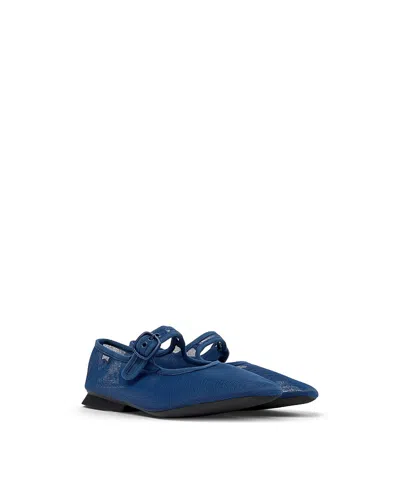 Camper Casi Myra Buckle Ballerinas In Blue