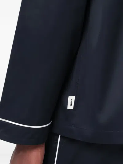 Tekla Piped Pyjama In Black