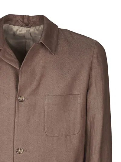 Lardini Buttoned Pocket Jacket In Brown