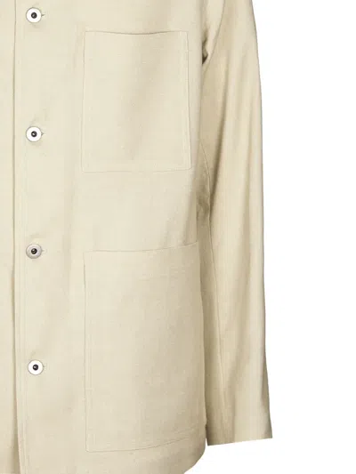 Hevo Button Patch Pocket Jacket In Neutral