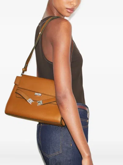 Tory Burch Lee Radziwill Buckle-fastening Shoulder Bag In Brown