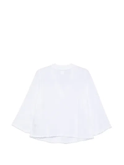 120% Lino V-neck Blouse In White