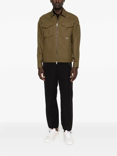 Moncler Zip Flap-pocket Jacket In Brown