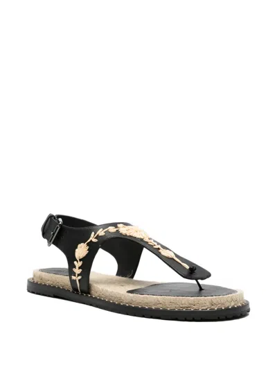 Castañer Pedra Raffia Espadrilles In Black