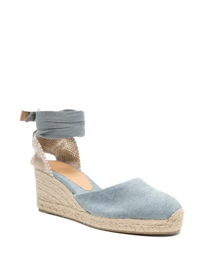 Castaã±er Blue Ankle-strap Wedges In Blue