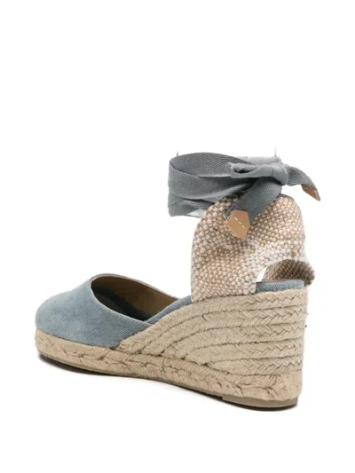 Castaã±er Blue Ankle-strap Wedges In Blue