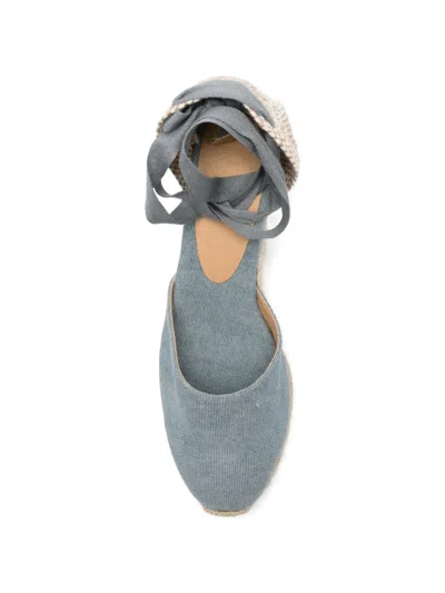 Castaã±er Blue Ankle-strap Wedges In Blue