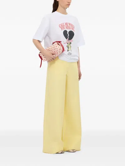 Msgm Broken Heart-graphic T-shirt In White