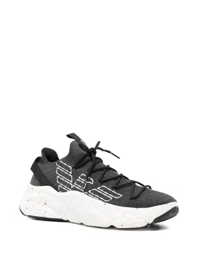 Ea7 Logo Sneakers In Black