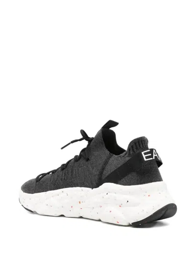 Ea7 Logo Sneakers In Black