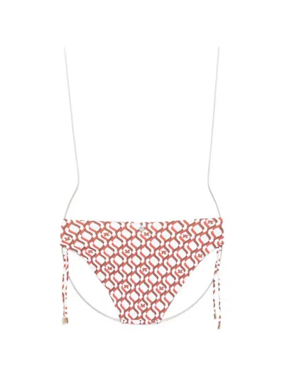 Max Mara Sibilla Geometric-pattern Bikini Bottoms In White