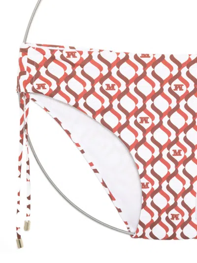 Max Mara Sibilla Geometric-pattern Bikini Bottoms In White