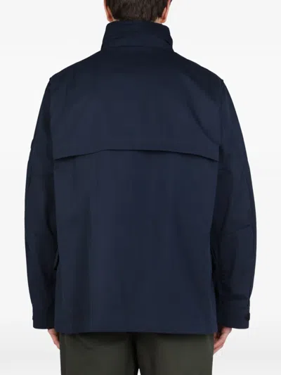 Lardini Navy Blue Solid Jackets In Blue