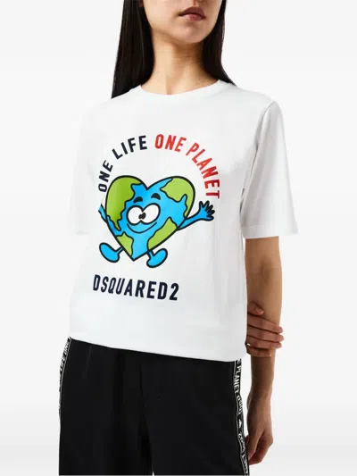Dsquared2 Graphic T-shirt In White
