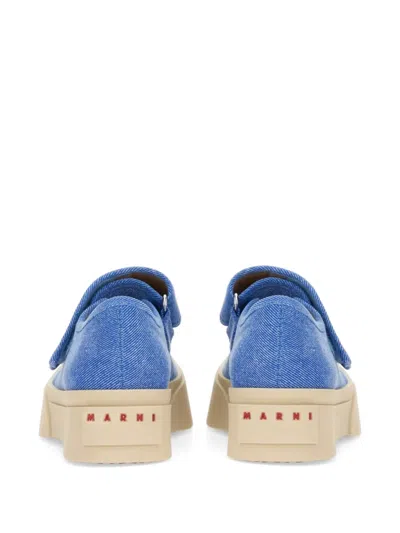 Marni Denim Touch-strap Loafers In Multi