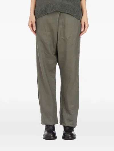 Studio B3 Button Wrap Trousers In Green