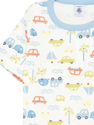 Petit Bateau Patterned Pyjama Shorts In White