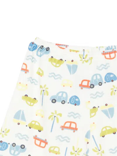 Petit Bateau Patterned Pyjama Shorts In White