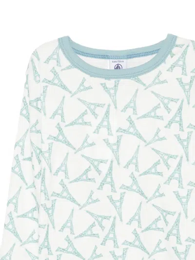 Petit Bateau Eiffel Tower Print Pyjama In White