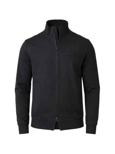 Patrick Assaraf Four-way Stretch Track Jacket In Black