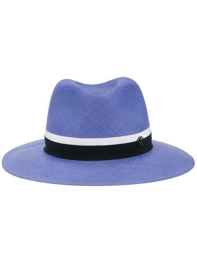 Shop Maison Michel Henrietta Straw Hat In Blue