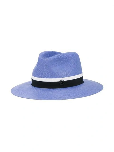 Shop Maison Michel Henrietta Straw Hat In Blue