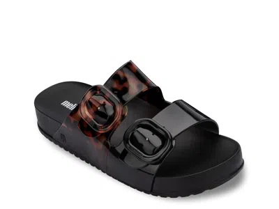 Melissa Cozy Black And Clear Tortoise Slide Sandals