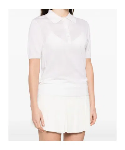 P.a.r.o.s.h Collared Polo Top In White