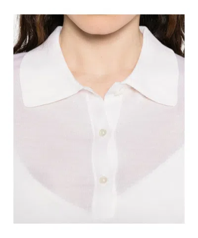 P.a.r.o.s.h Collared Polo Top In White