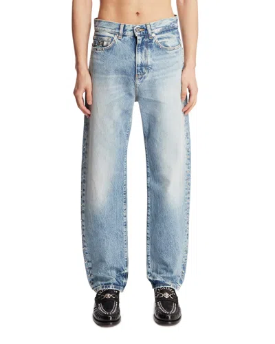 Versace Stonewash Jeans With Studs In Blue