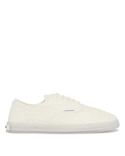 Bottega Veneta White Intrecciato Nappa Leather Serena Sneakers In White