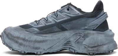 Diesel Gray D-cage Runner Sneakers In Animal Print