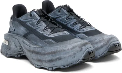 Diesel Gray D-cage Runner Sneakers In Animal Print