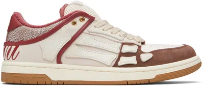 Amiri Brown Xl Skel Top Low Cow Leather Sneakers In Multi