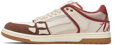 Amiri Brown Xl Skel Top Low Cow Leather Sneakers In Multi