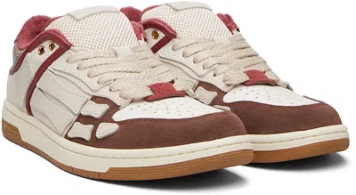 Amiri Brown Xl Skel Top Low Cow Leather Sneakers In Multi