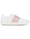 Valentino Rockstud Open Leather Sneaker In White