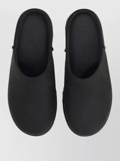 Ugg Slip-on Sabot Shoes With Rounded Toe And Matte Finish In Black