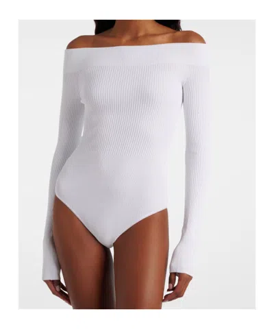 Alaïa Ribbed-knit Bodysuit In Pattern