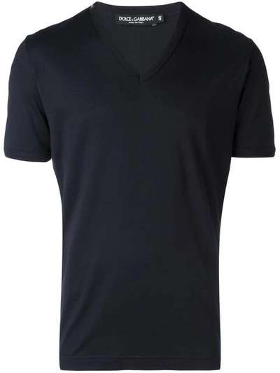 Dolce & Gabbana V-neck T-shirt In Blue