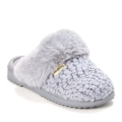Dearfoams Womens Memory Foam Slip-on Slippers In Gray