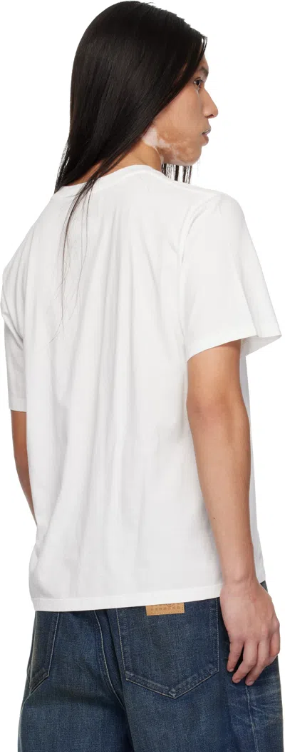 Mm6 Maison Margiela Logo Cotton Crew Neck Short Sleeve T-shirt In White